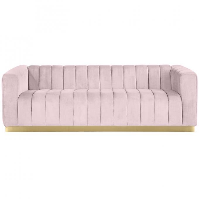 Law Price Modern design luxury living room villa hotel sofa furniture Shinny Velvet sofa set couch with tufted design 2
