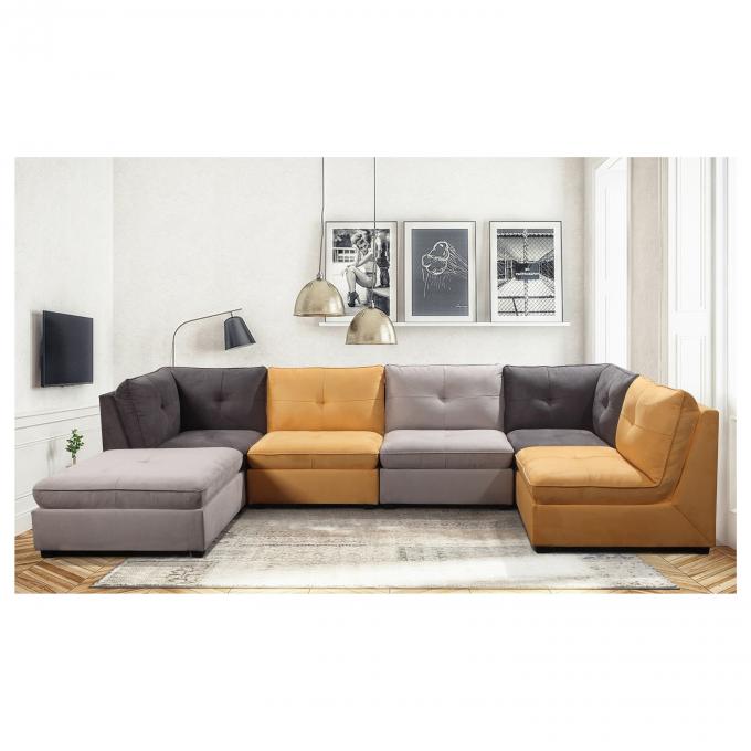 L Shape Modern Modular Sectional Sofa Anti Fading Multicolor 0
