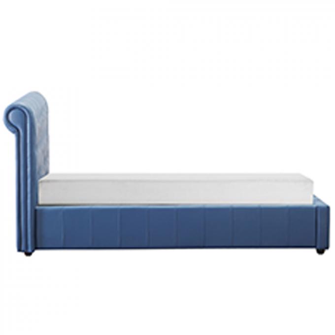 Full Size Ottoman Storage Bed Multi Function Blue White Color 5