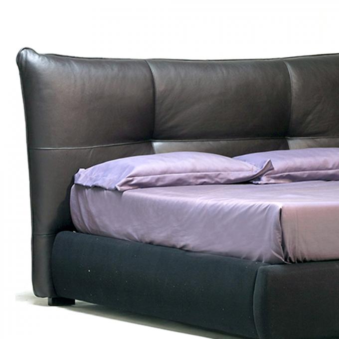 Leather Headboard Ottoman Storage Bed Queen Size Stain Resistant 1