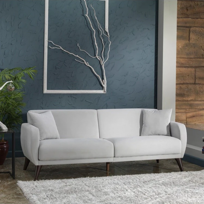Bellona USA spill proof stain resistant fabric 2+3 white velvet Sleeper Sofa-in-a-Box with Storage sofa bed 3