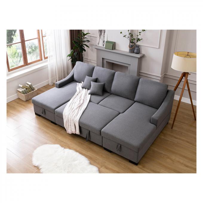 Cara Furniture Big U-shaped double chaise with Storage sofa beds Popular style sleeper sofas Living room sofa bed 1