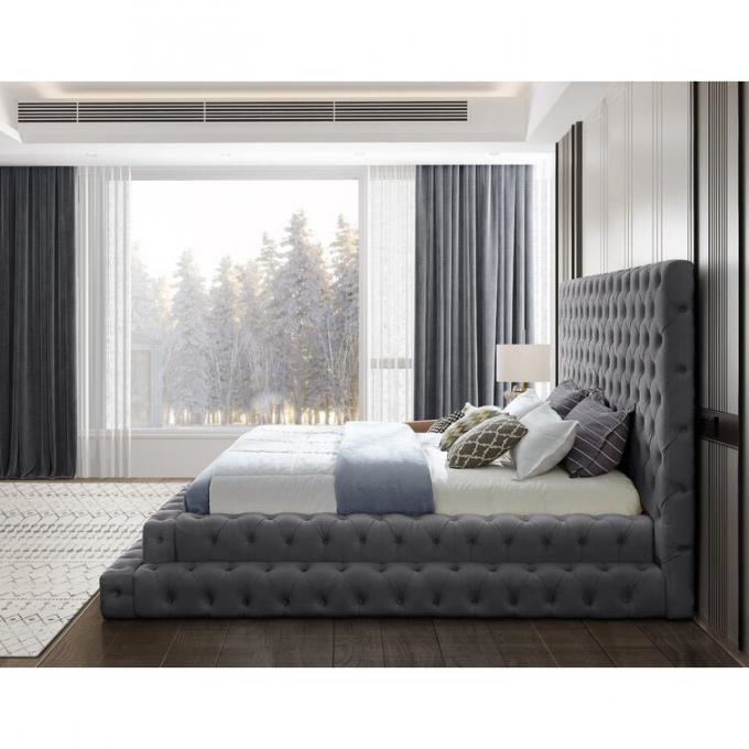 Cara Furniture Factory direct wholesale eucalyptus frame velvet fabric can be customized hotel beds 2