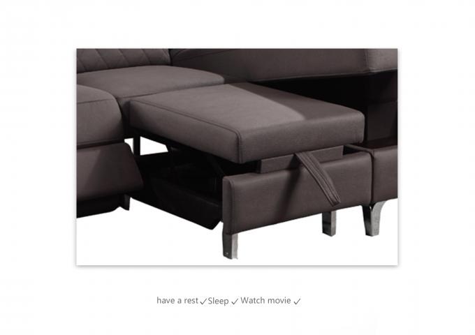 Antiwear Durable L Shape Sofa Bed , Multiscene Sofa Bed And Recliner Set 11