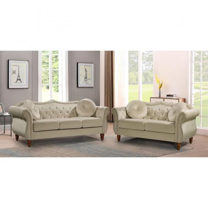 Italian shinny velvet fabric sofa set 3 seat 2 seat 1 seat living room furniture upholstered button tufted sofas 5