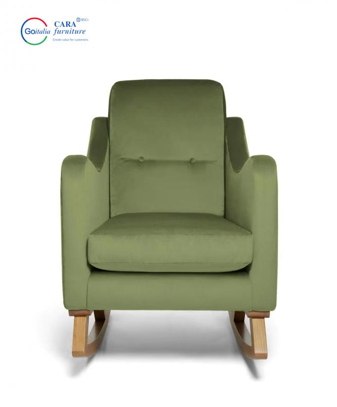 Soft Footstool Adult Furniture Balcony Fabric Green Furniture Rocking Chair For Living Room 3