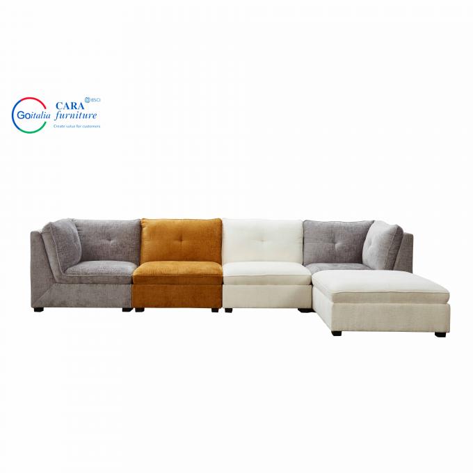 Breathable Velvet Combination Modern Corner L Shape Luxury Sectional Sofa For Living Room 4