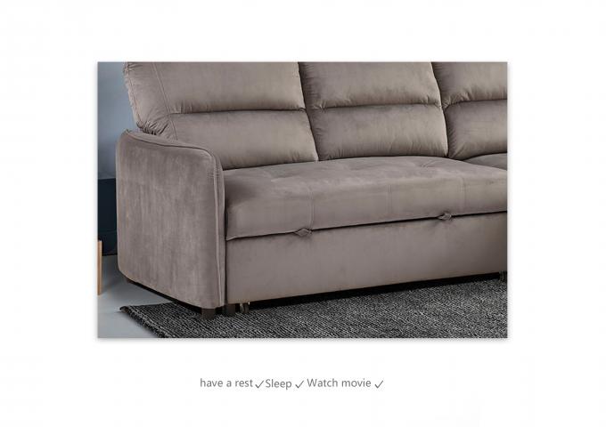 Apartment Corner Folding Sofa Bed Breathable Stain Resistant 8