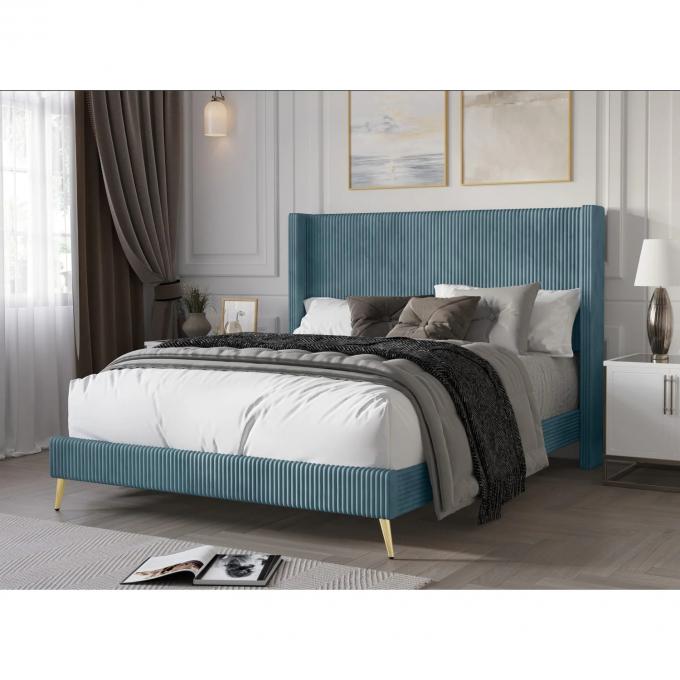 Newest North America style Gold metal leg luxury bed King size soft beds customize furniture for hotel and Bedroom 5