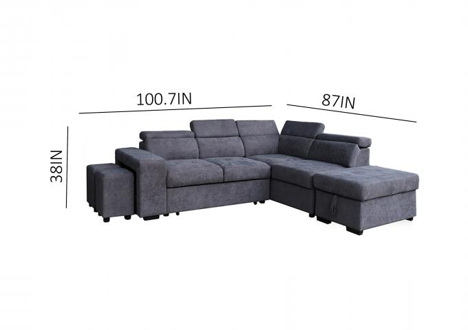 Durable Antiwear L Shape Sofa Luxury , Anti Scratch Luxury Modern Corner Sofa 4