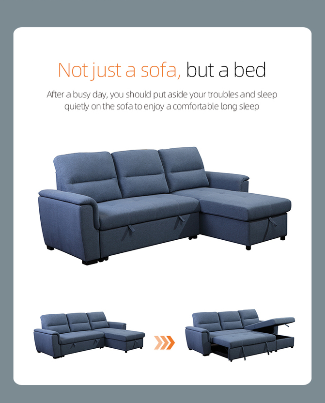 OEM/ODM European style design single futon L shaped USB sleeper sofa bed folding bed sofa cum bed living room furniture 2