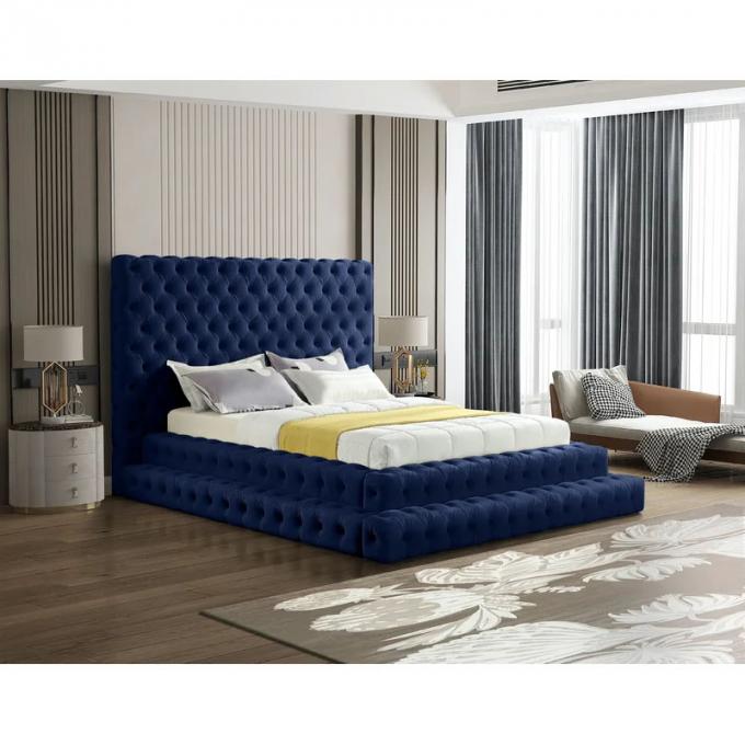 Cara Furniture Factory direct wholesale eucalyptus frame velvet fabric can be customized hotel beds 3