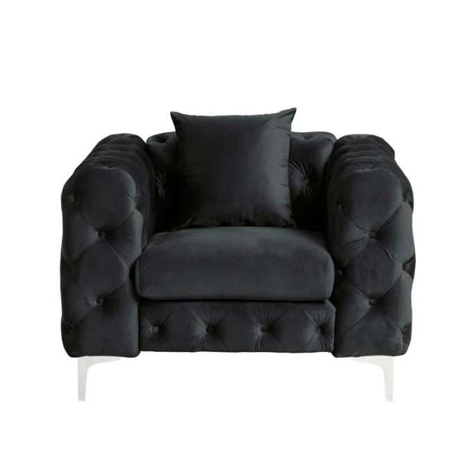 New Style Luxury 3+2+1 black velvet tufted sectional sofa indoor furniture Corner sofa set modern living room sofas 6