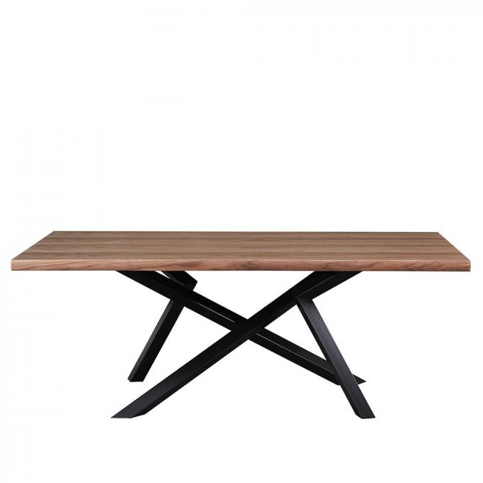 HighQuality Modern Metal Frame Solid Wood Design Living Room Furniture DiningTable 2