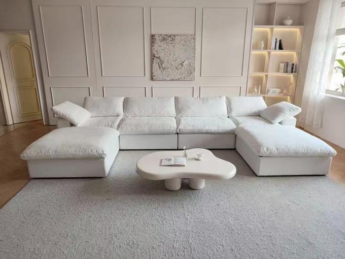 21117 Soft Linen Modular Sectional Cloud Sofa Multipurpose For Living Room 0