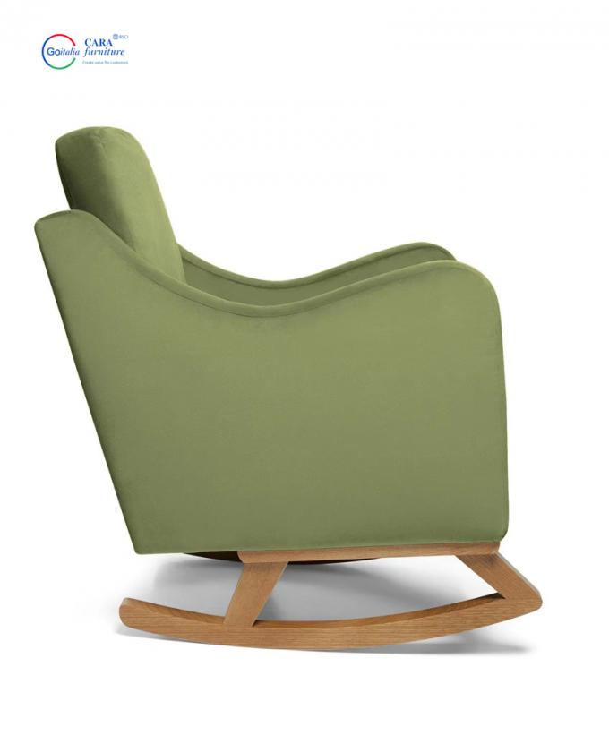Soft Footstool Adult Furniture Balcony Fabric Green Furniture Rocking Chair For Living Room 5