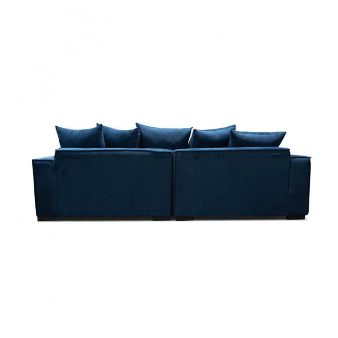 Velvet Upholstery Navy Color Module Sofa Set For Living Room Hotel 4