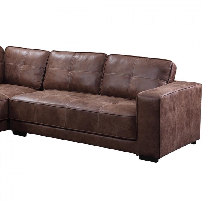 L Shape Modern Leather Sofa Anti Abrasion Multipurpose For Apartment 5