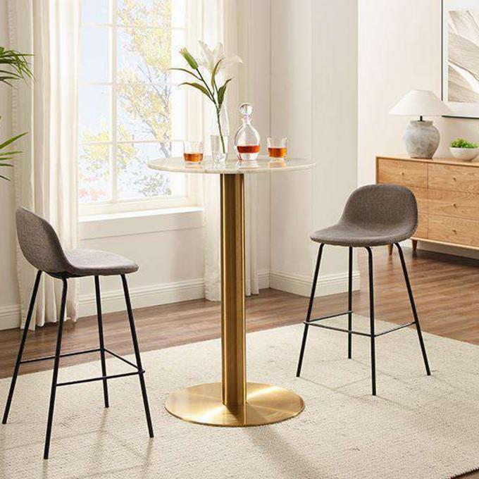 Multiscene Small Chrome Cafe Table Practical Anti Abrasion For Home 1