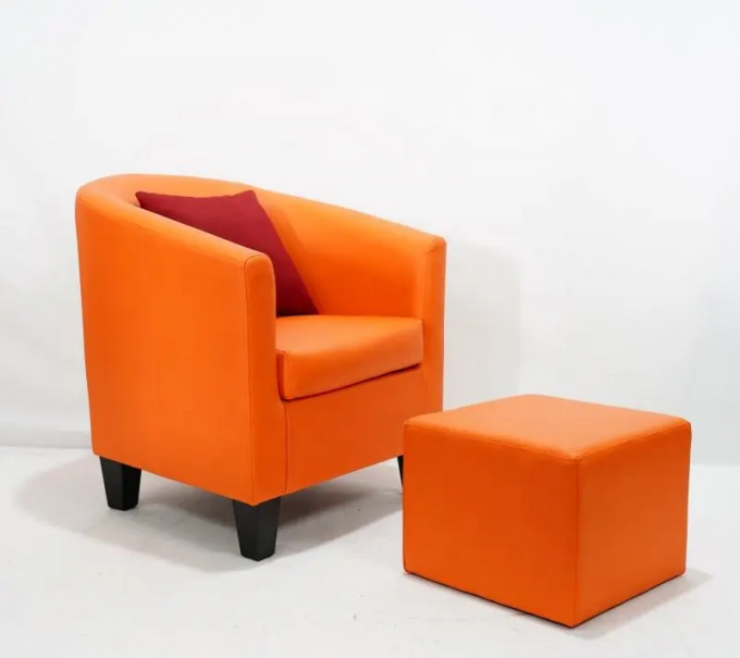 Hotel Practical Leather Sofa Chair , Multifunctional Single Seater Lounge 7
