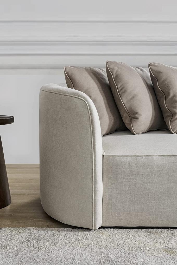 Cara Furniture Curved lounge Couch Berber Fleece Corner sofa Home Furniture Moon shaped Leisure Living room sofa 4