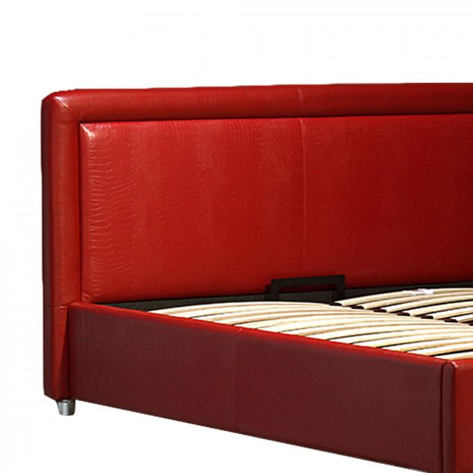 Apartment Antiwear Leather Storage Beds Double Size Multipurpose With Legs 1