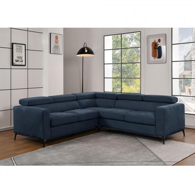 Manufacturer Furniture Simple Luxury L shape couch Corner sofa set High Quality Blue Technology fabric living room 1