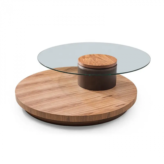 Abrasion Resistant Glass Nesting Tables , Lightweight Round Glass Cafe Table 3
