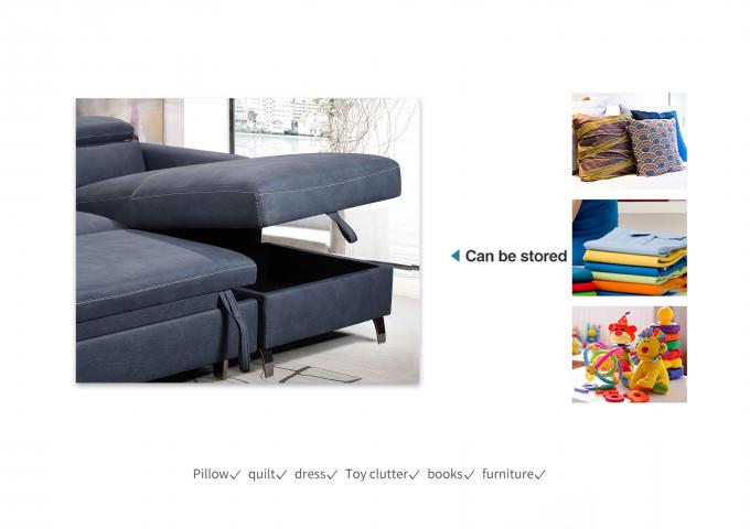 Hotel Workshop Folding Sofa Bed With Storage Multifunctional 7
