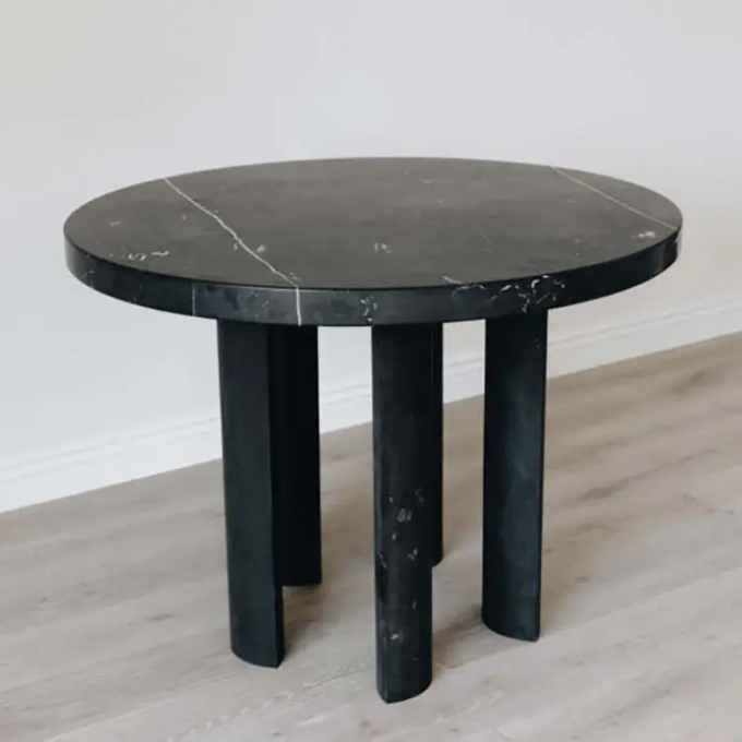 Antiwear Round Luxury Modern Dining Table Set Anti Fading With 4 Legs 3
