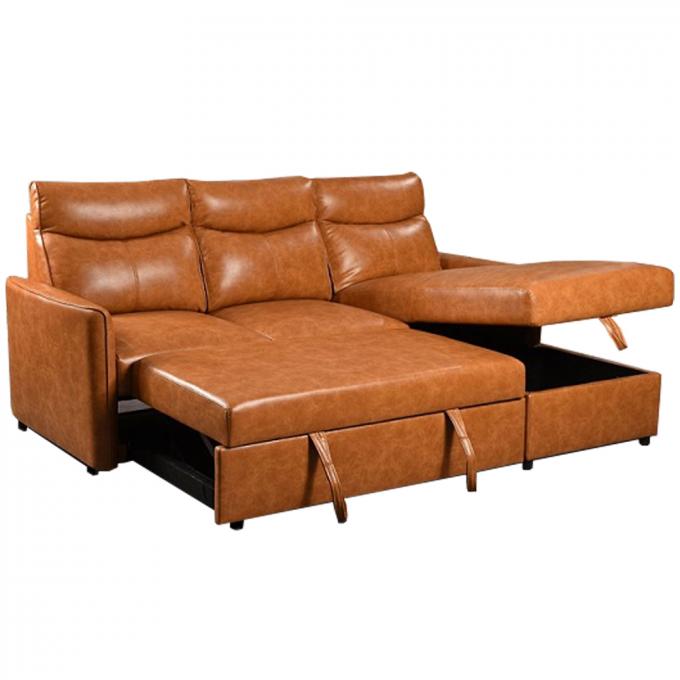 Extendable Modern Leather Sofa Anti Scratch Multiscene Wear Resistant 4