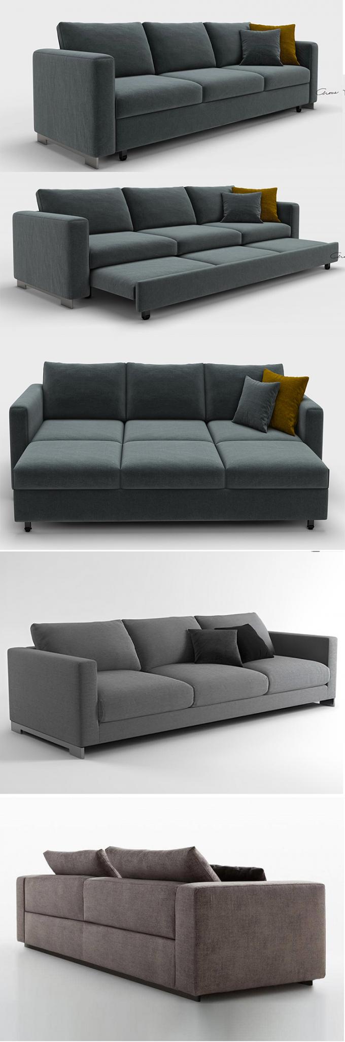 OEM/ODM furniture factory latest design of three people sitting living room linen sofa bed customized 3 seater sofa bed 2