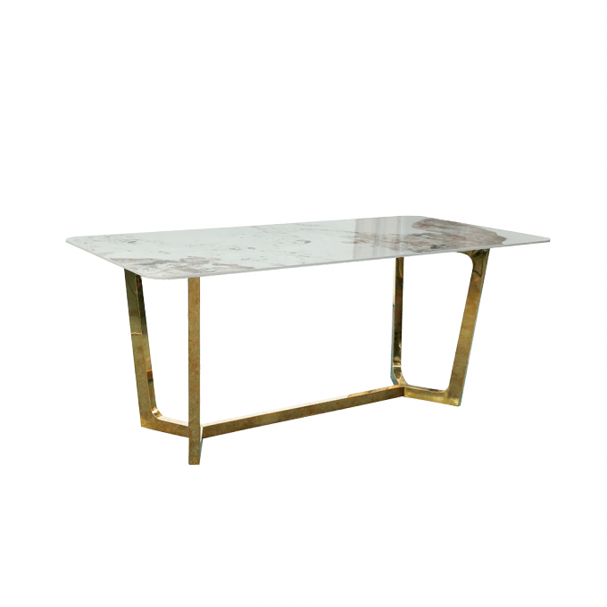 Ceramic Top Luxury Modern Dining Table Set Antiwear For Apartment 3