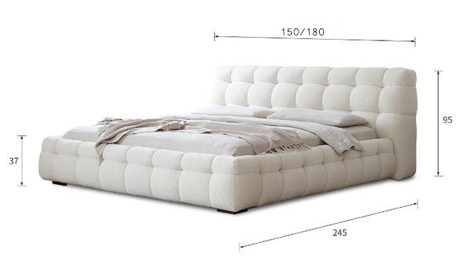 OEM/ODM Furniture Factory direct sales of the latest design of white lambwool cake velvet fabric cream bread hotel beds 15