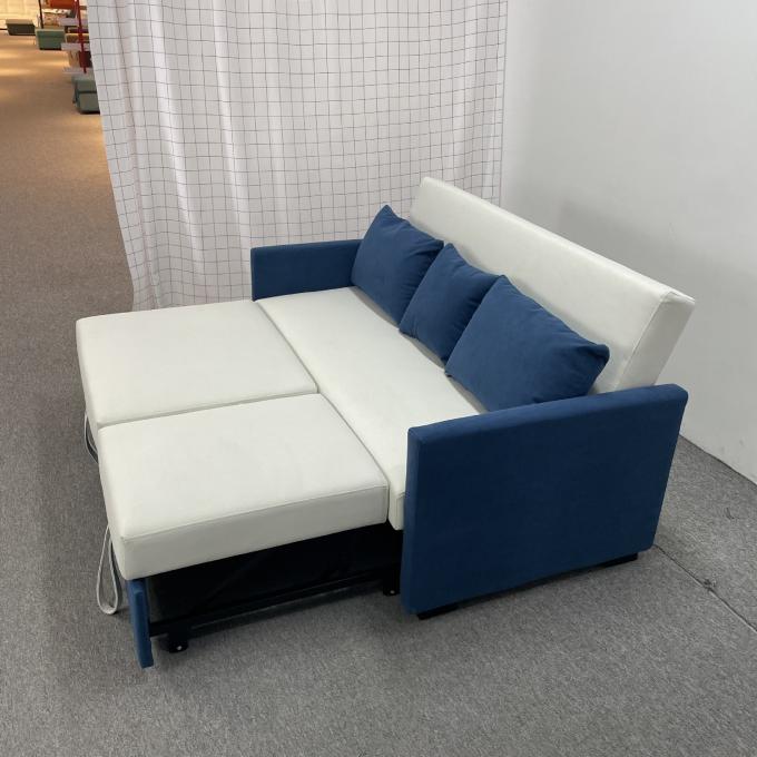 technology cloth white blue assorted colors 2seater+chaise pull-out bed sofa bed for Ocean View Villa 2