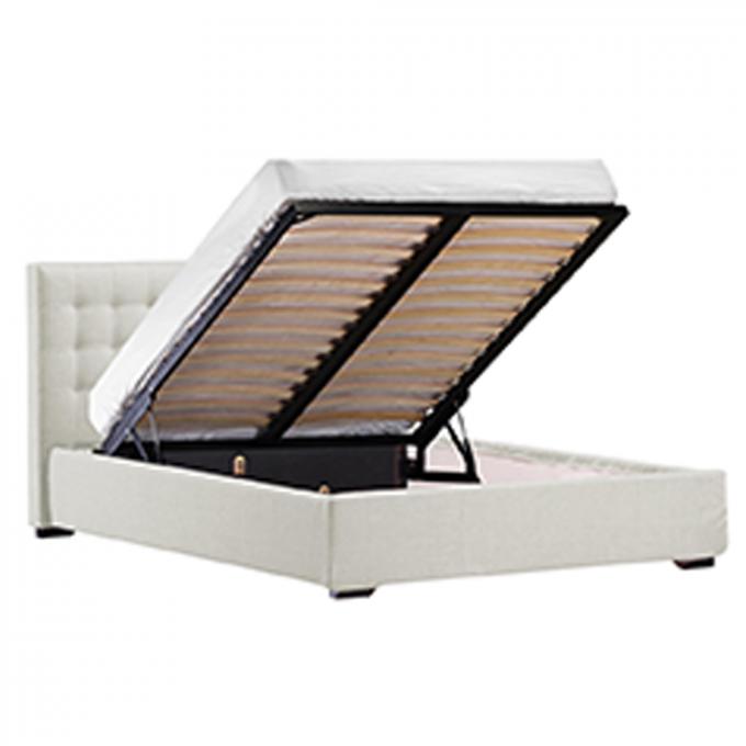 Stain Resistant Ottoman Bed Double Size Multipurpose With White Headboard 3
