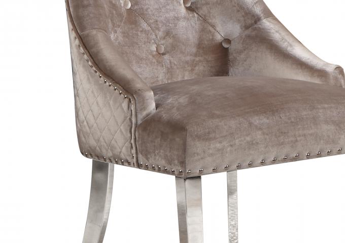 Industrial Upholstered Dining Chair High Back Mid Century Chrome Contemporary 2