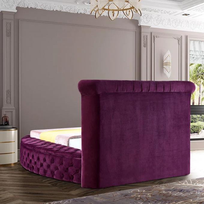 Cara Furniture Limited Factory direct velvet queen bedroom bed storage king round bed customizable bed room set 3