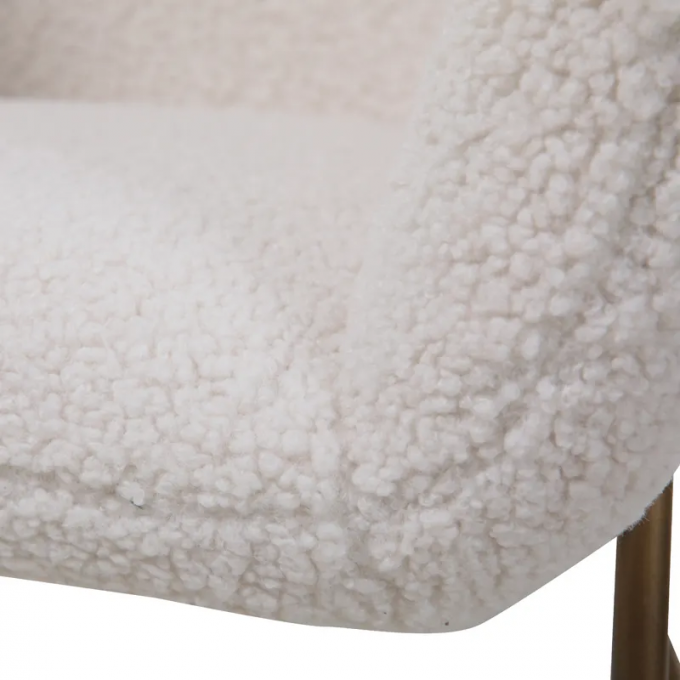 Soft Velvet Modern Single Seater Chair Anti Fading White Color 2