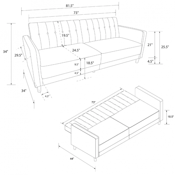 Express Services Minimalist loveseat 2seater Reversible hand-assembled blue couches recliner sofa bed set 6