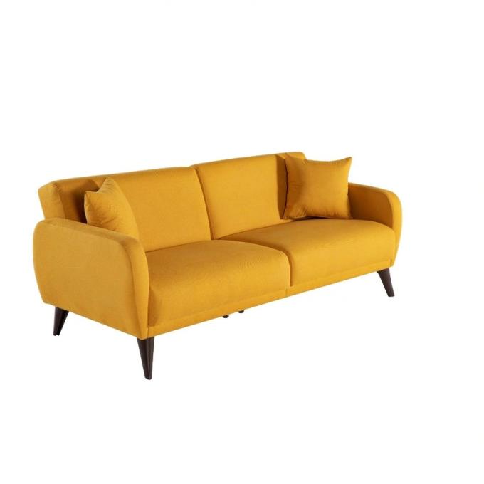 FSC-BSCI exceptional quality couture fire resistant yellow sofa bed with storage luxury gold sofas 5