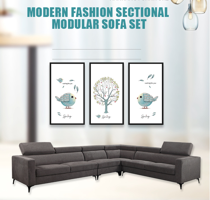 Wholesale OEM/ODM European style furniture living room sofa Modern sectional L shape corner sofa reclining sofa 1