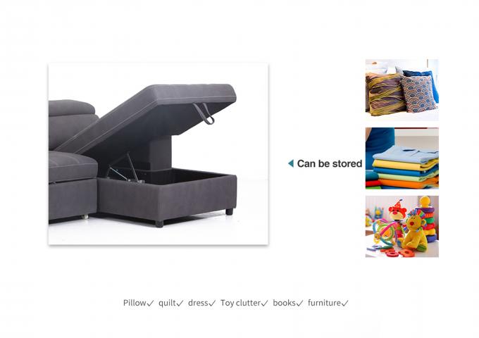 Durable Antiwear Comfortable Couch Bed , Breathable Sleeper Sofa With Storage 4
