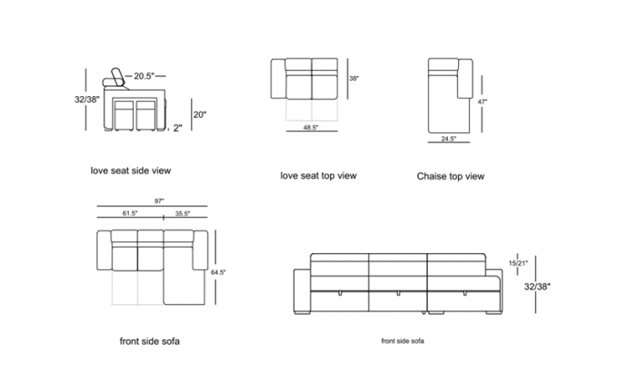 High quality L shape PU leather sofa bed 2 seats Europe designs modern sofas for living room furniture 7