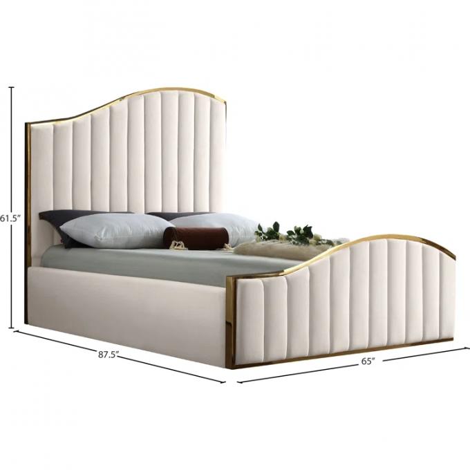 American style Modern Queen size King Size bed OEM service factory price Pink soft beds for Bedroom and hotel 3