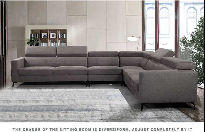 Wholesale OEM/ODM European style furniture living room sofa Modern sectional L shape corner sofa reclining sofa 7