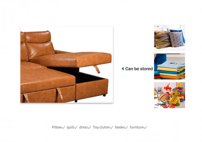 Extendable Modern Leather Sofa Anti Scratch Multiscene Wear Resistant 8