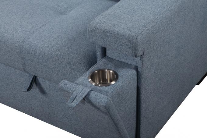 OEM/ODM Manufacturer assembly cup holder lounge 2seater recliner sofa cum bed storage linen guest bed sleeper USB sofa 5