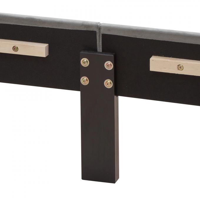 Upholstered Bed Button Tufted with Curve Design - Strong Wood Slat Support - Easy Assembly - Velvet - Platform bed - Que 5