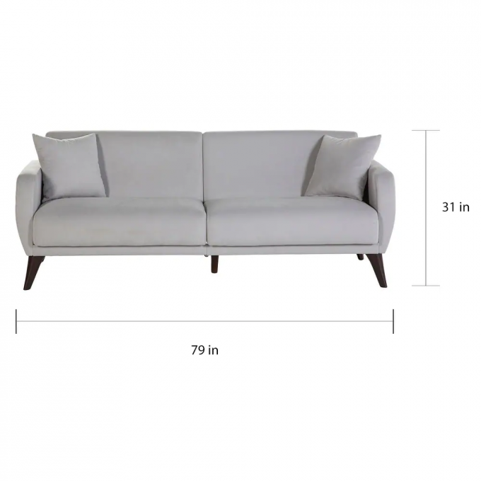 Bellona USA spill proof stain resistant fabric 2+3 white velvet Sleeper Sofa-in-a-Box with Storage sofa bed 6